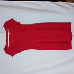 Banana Republic 100% Wool A-Line Scoop Neck Red Holiday Dress